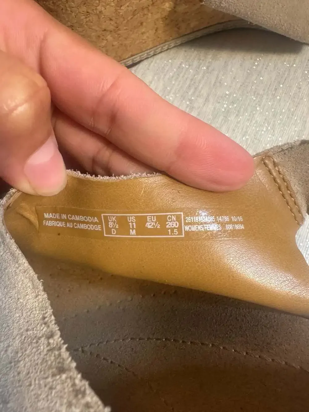 Clarks Collection Suede Slingback Cork Wedge Sandals Size 11